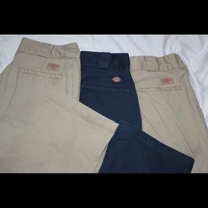 Three pairs of dickes 874 original dickies pants.